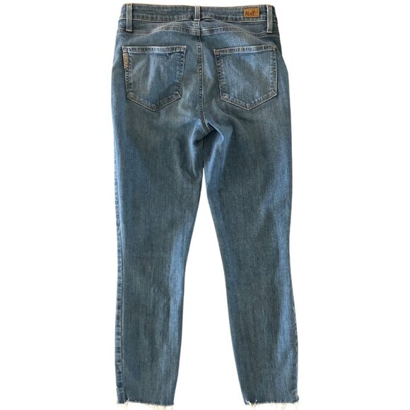 PAIGE Hoxton Crop Melanney Distressed Skinny High Waisted Jeans Size 28 - Picture 5 of 13